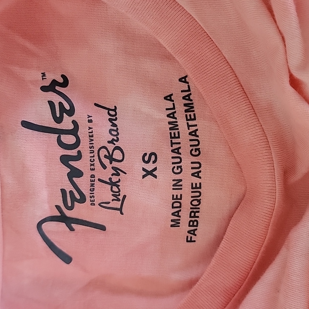 Lucky Brand Pink Fender Tie Dye Tee Size XS - Picture 5 of 7